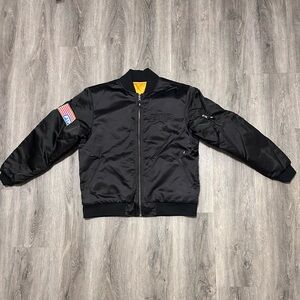 FTP Reversible Bomber Jacket Size Small Black Orange USA Streetwear